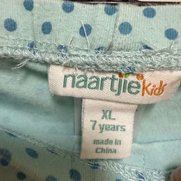 naartjie Girls Outfit Blue Floral Polka Dot Dress Leggings Size 7 Buttons - Picture 10 of 11